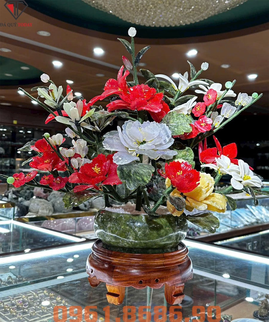 Cây đá phong thủy hoa mẫu đơn